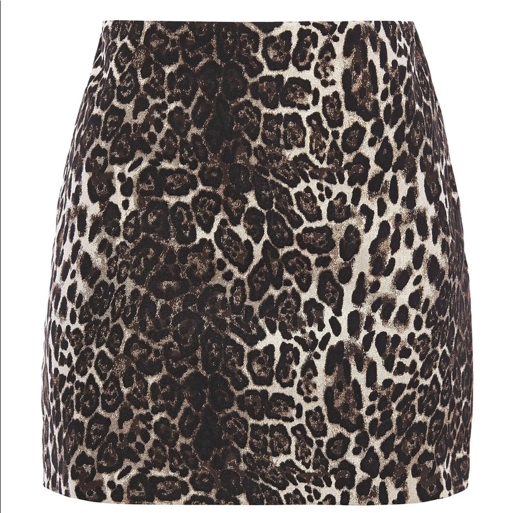 alice + olivia Elana Leopard Mini Skirt